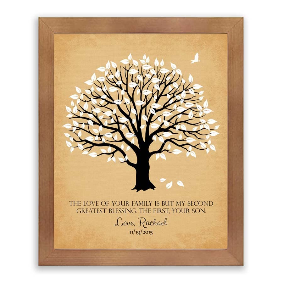 Lucky Tusk Personalized Mother of Groom Thank You Gift The Love Of Your Family Second Greatest Blessing Wedding Poem Magnolia Tree #LT-1154,