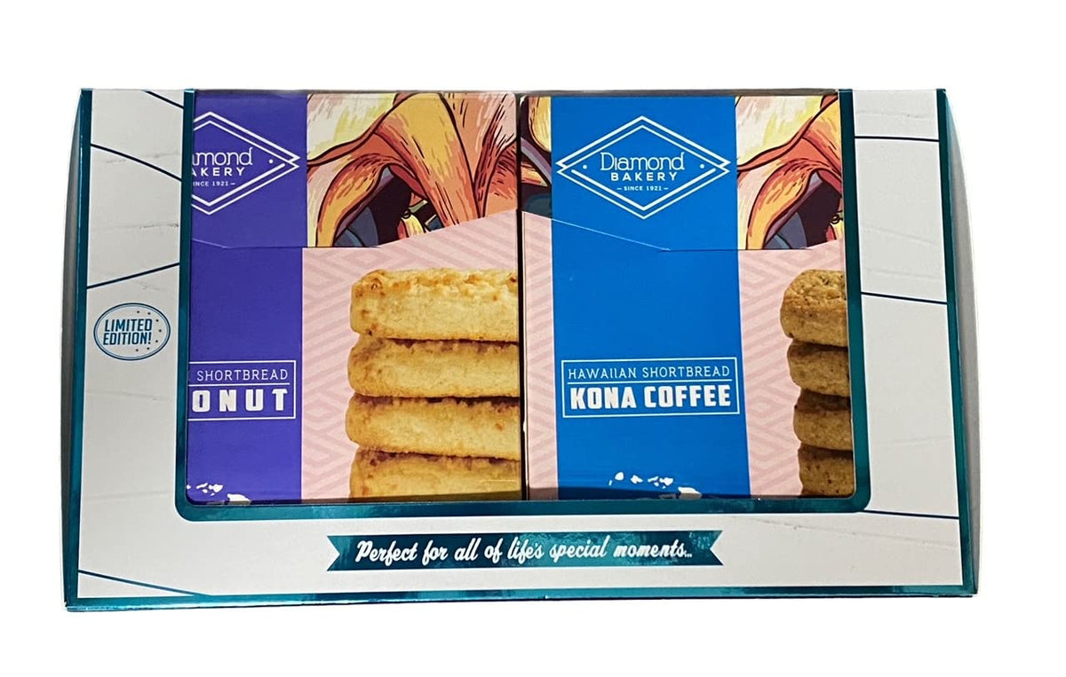Hawaiian Shortbread Cookies Gift Set (Coconut, Kona Coffee, Almond, and Creamy Orange)