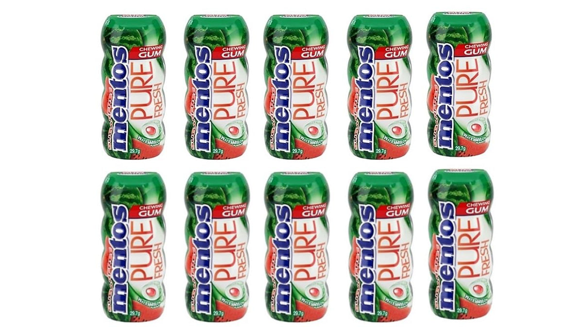 Sugar Free Chewing Gum - Variety Pocket Bottle Pack Watermelon Flavor and Berry Lime Pocket Bottle with Green Tea Extract, 1.05 Ounce per Bottle