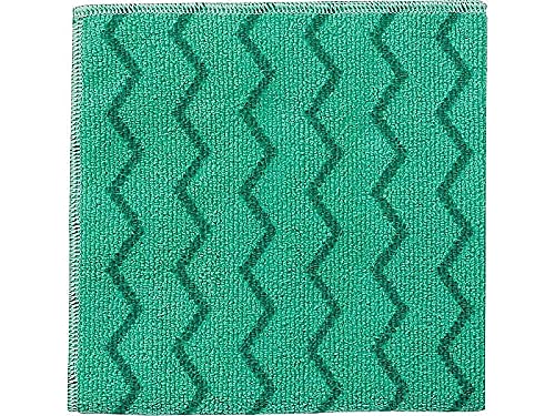 Rubbermaid Commercial Q620 Reusable Cleaning Cloths Microfiber 16 x 16 Green 12/Carton