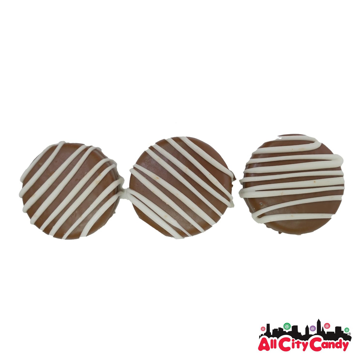 All City Candy Chocolate Covered "Sandwich-like-Cookies", Half Milk & Half Dark, 12-Piece Gold Gift Box, Hand-dipped gourmet treats for Corporate