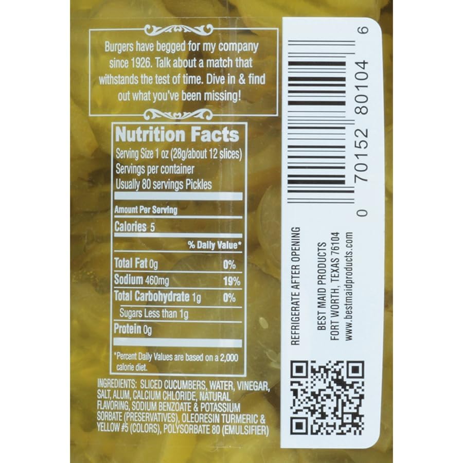 Best Maid Hamburger Slices 1 Gal (4 Pack)