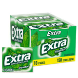 Extra Gum Spearmint Sugarfree Gum Bulk, Individually Wrapped, Perfect for Long Lasting Fresh Breath at School, Work & Travel 15 Count, Pack of 10