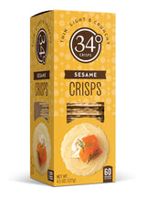 34 Degrees Sesame Crisps | Light & Crunchy Thin Crackers for Charcuterie, Cheese Boards & Entertaining, 6 Pack (4.5oz each)