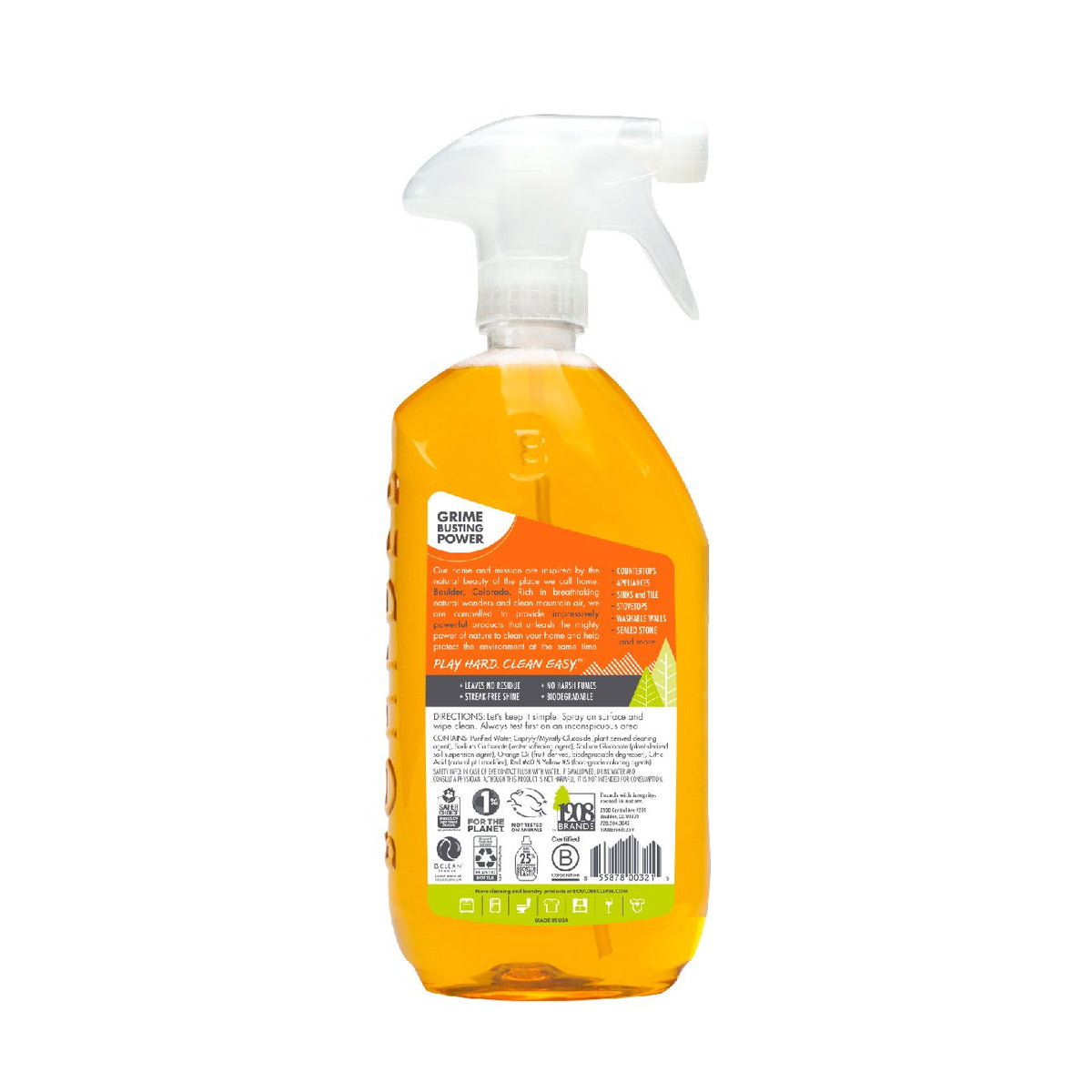 Boulder Clean Natural All-Purpose Cleaner, Valencia Orange, 28 Fluid Ounce