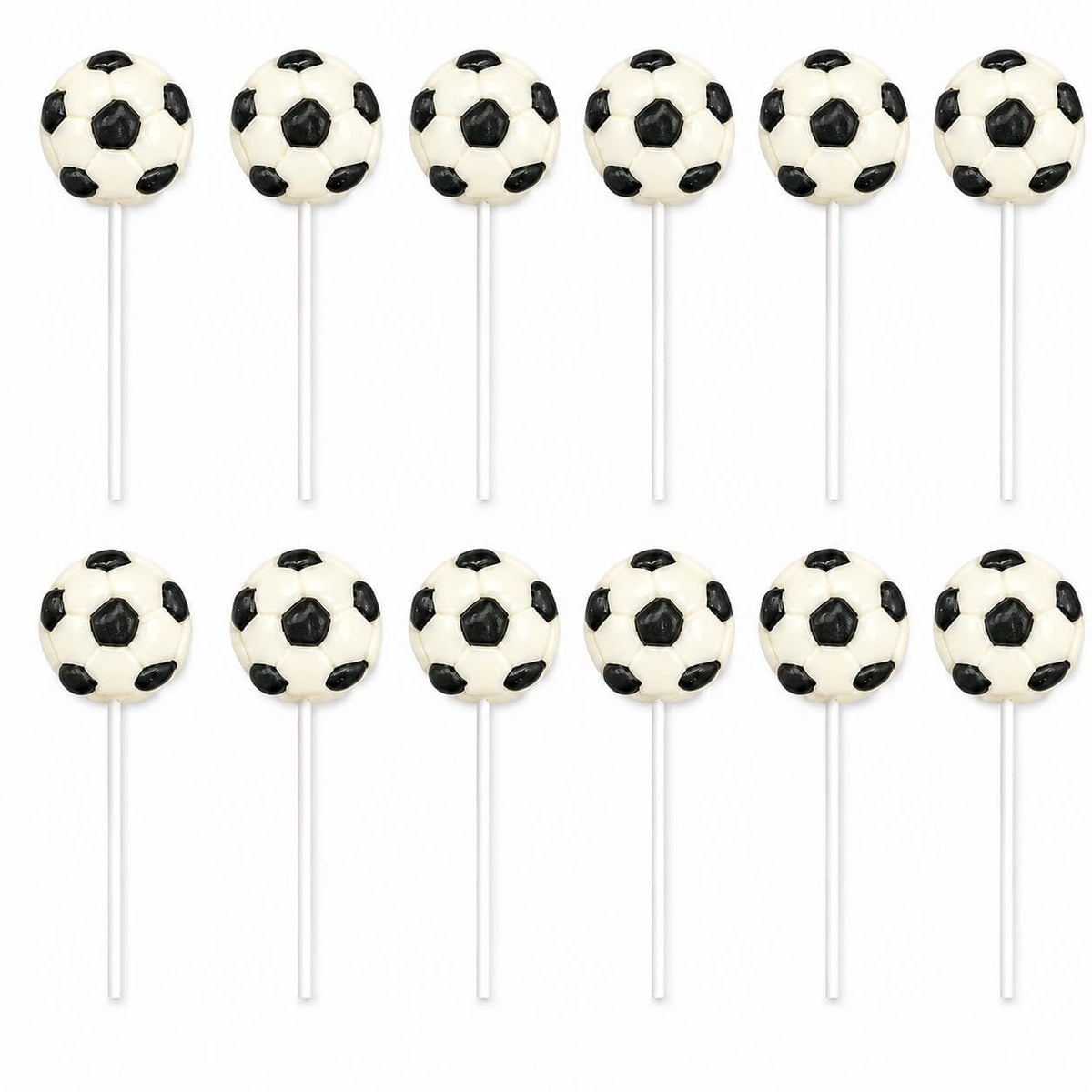24-Count Soccer, Lollipop Sucker Candy Individually Wrapped Sports Themed Soccer, 24-Pack