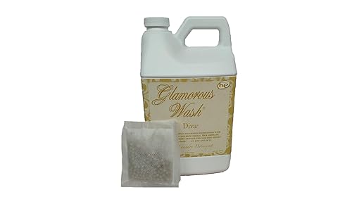 Tyler Candle Glamorous Wash Diva Half Gallon (64 OZ) Laundry Detergent/with Glamorous Sachet Single Pouch