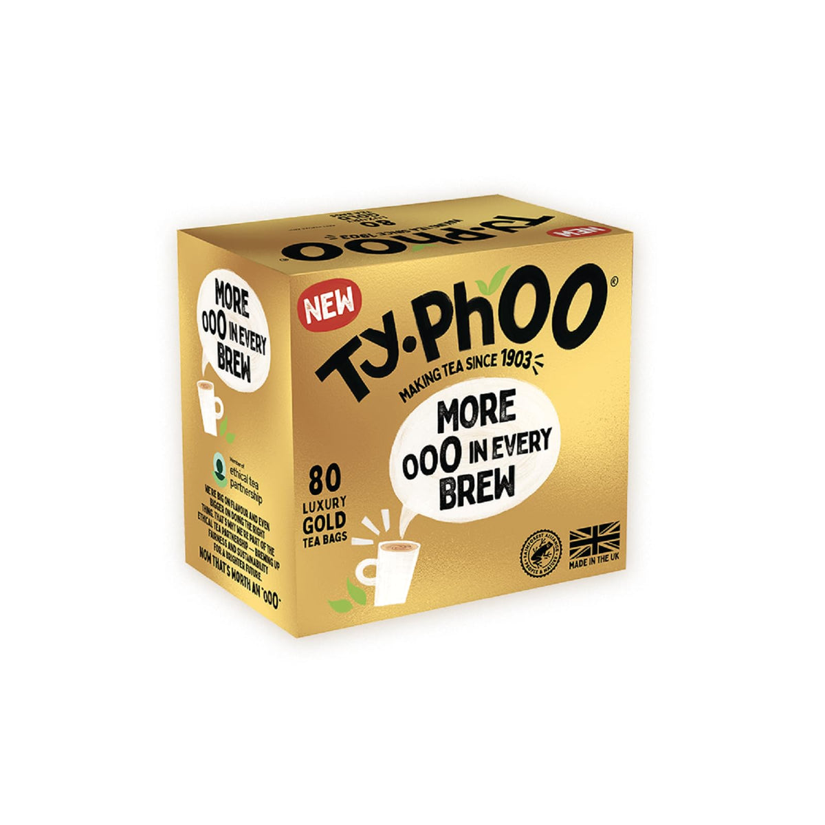 Typhoo Gold (More In Every Brew) 80 Luxury Tea Bags (Pack of 6)