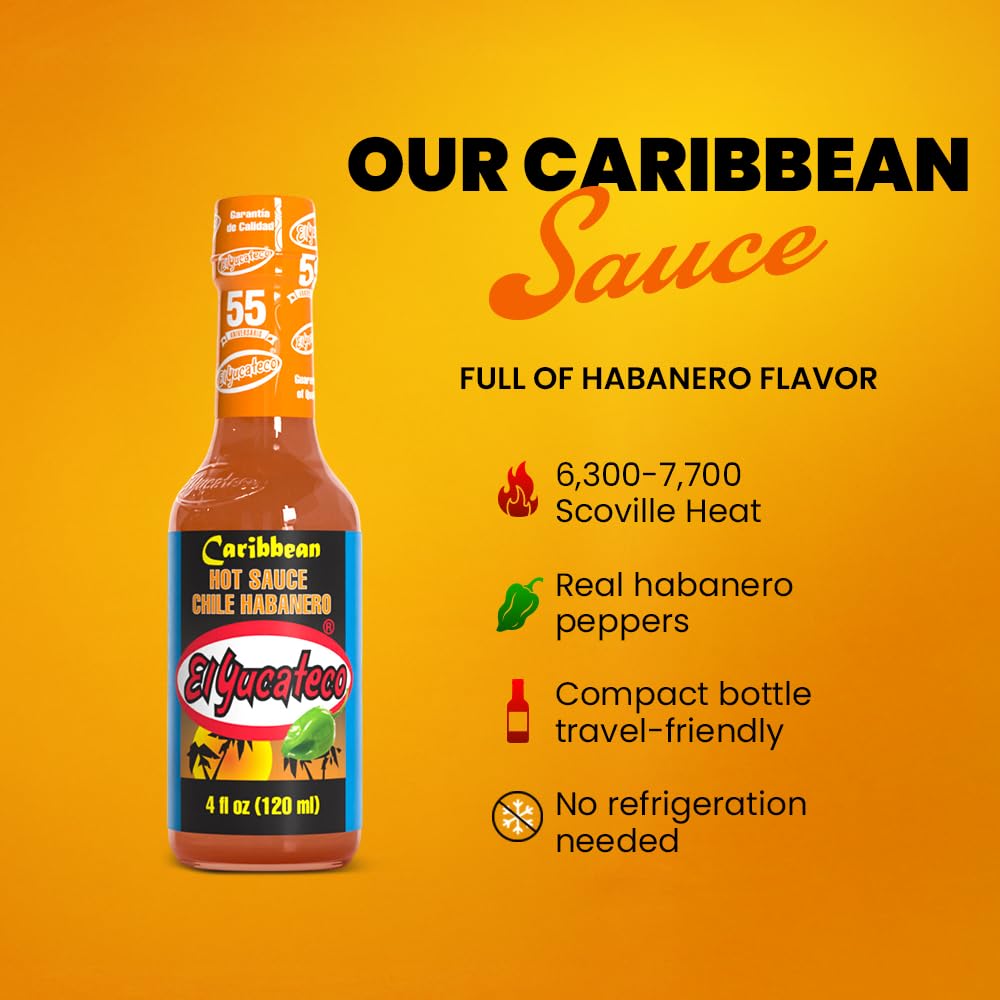 El Yucateco Sauce Hot Habanero Caribb