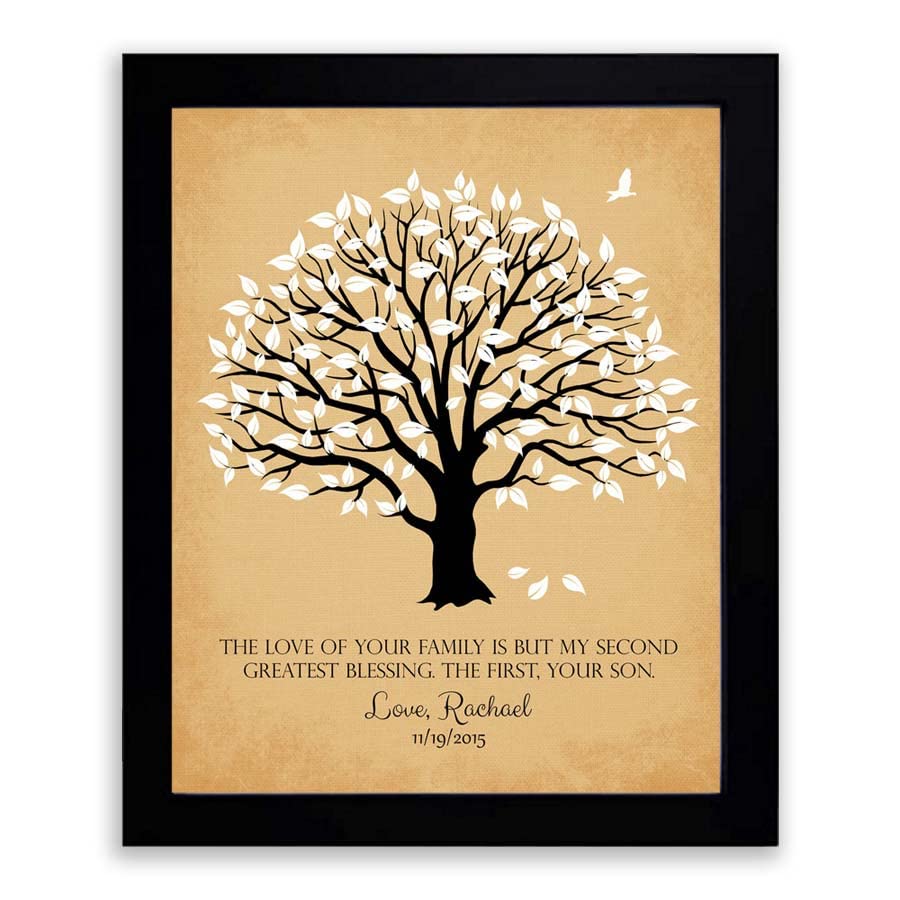 Lucky Tusk Personalized Mother of Groom Thank You Gift The Love Of Your Family Second Greatest Blessing Wedding Poem Magnolia Tree #LT-1154,