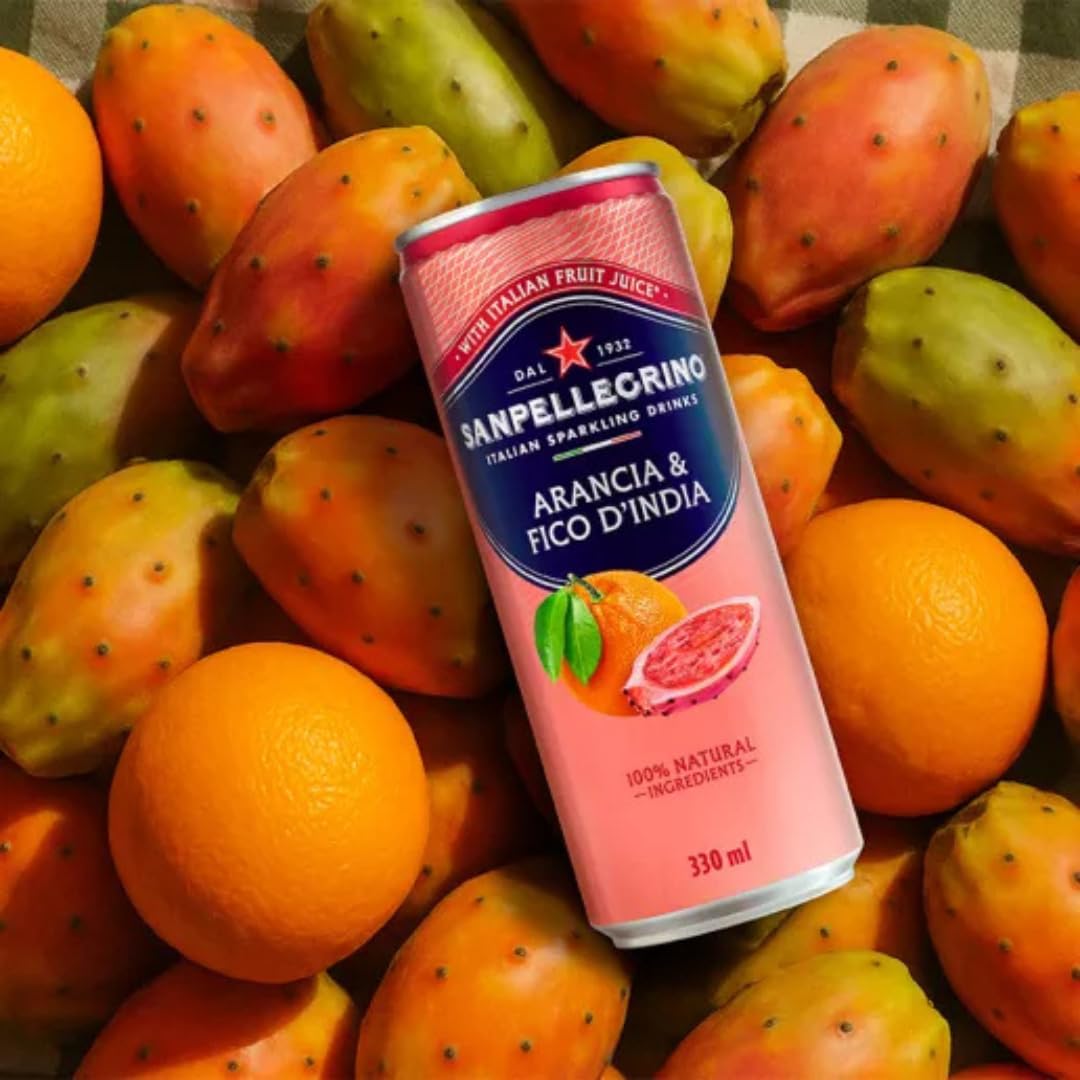 San Pellegrino Prickly Pear Sparkling Beverage - 12 Pack, 11.15 fl oz Cans | Refreshing Italian Sparkling Drink, Naturally Flavored, No Artificial