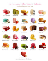 LeilaLove Macarons 21 mon Amour gift box with individually wrapped macarons