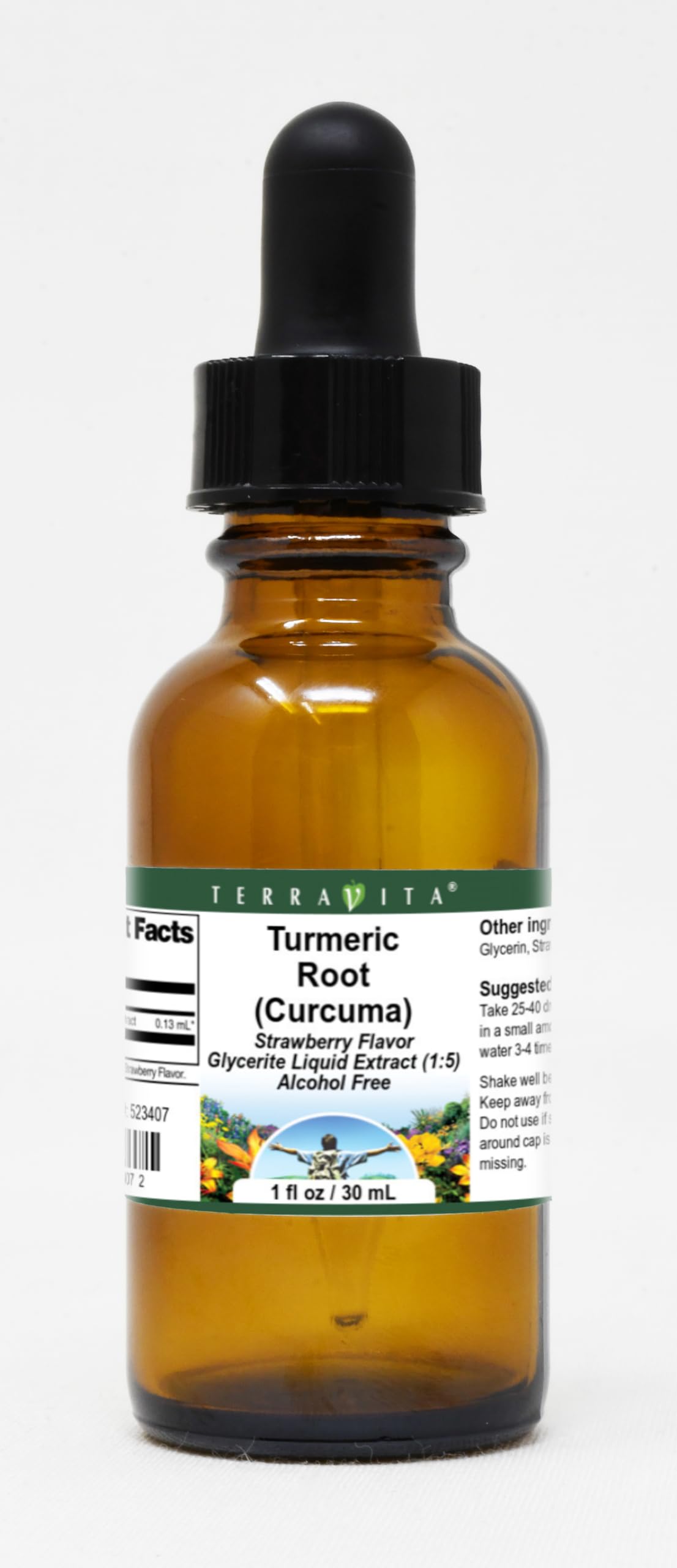 Turmeric Root (Curcuma) Glycerite Liquid Extract (1:5) - Strawberry Flavored (1 oz, ZIN: 523407) - 3 Pack