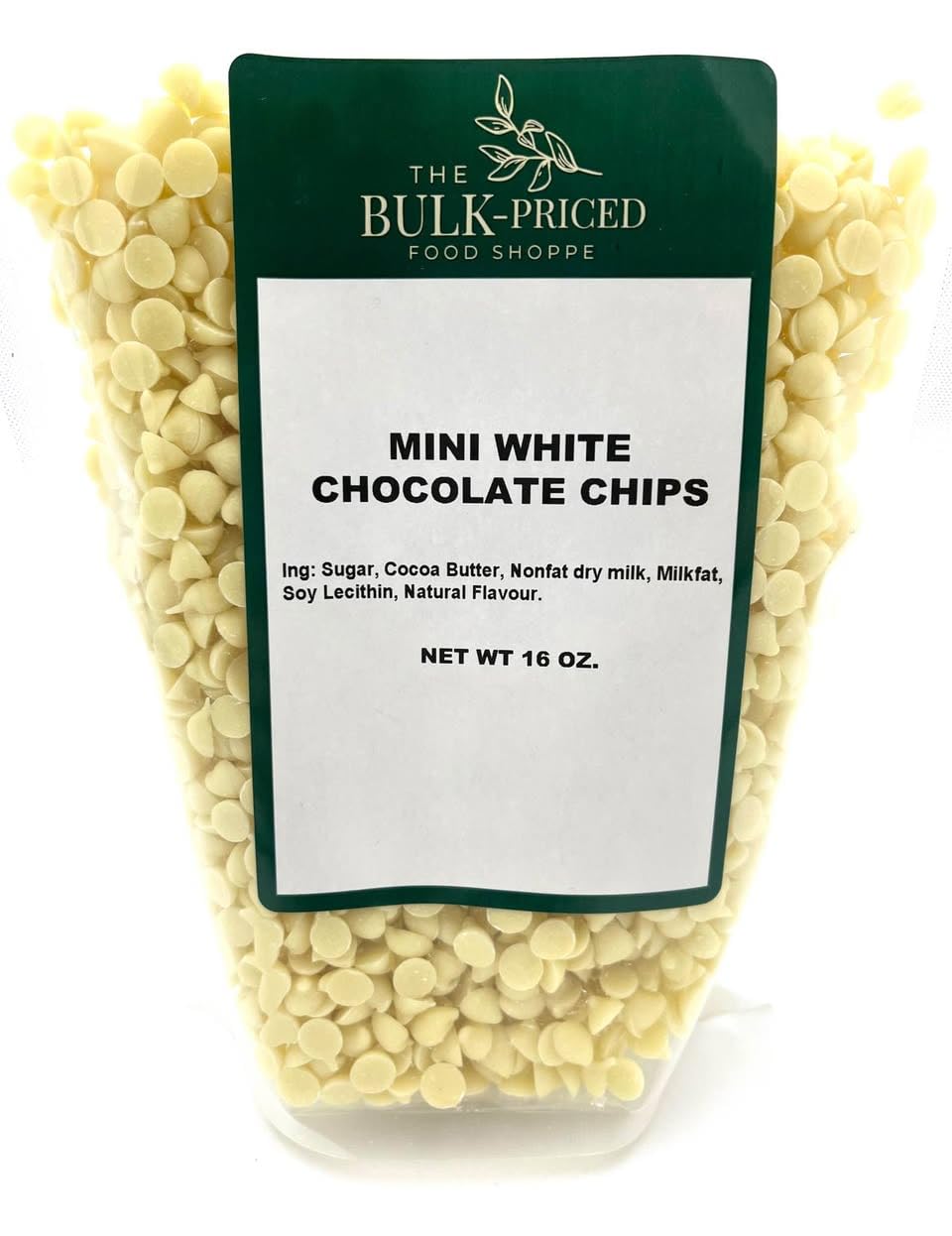 Mini White Chocolate Chips (1lb. Resealable Zip Lock Stand Up Bag)