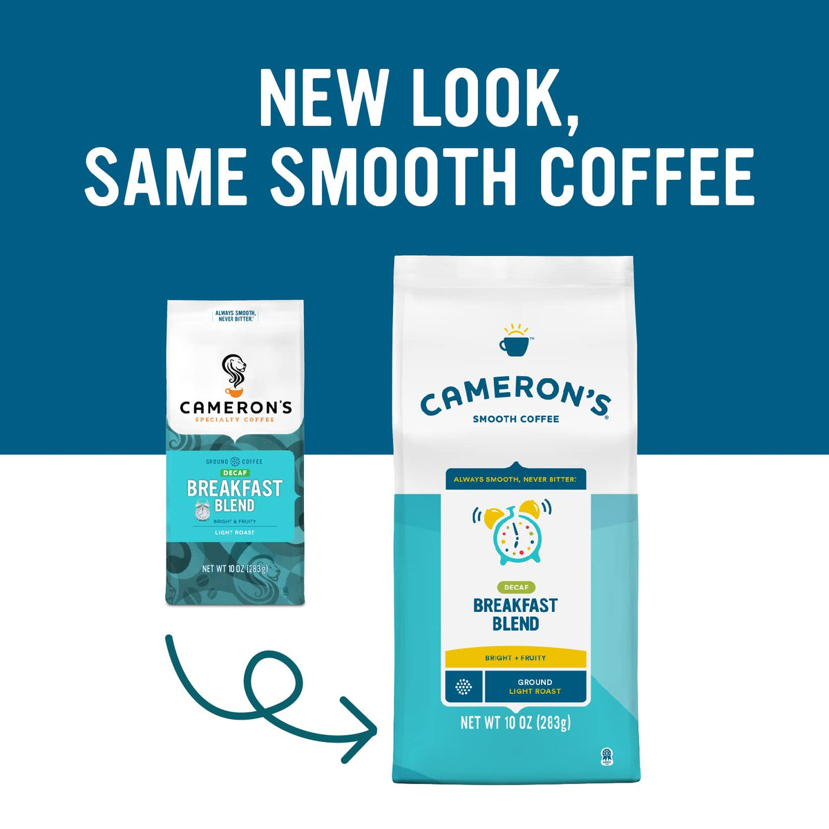 Cameron's Coffee Roasted Ground Coffee Bag, Decaf Breakfast Blend, 10 Ounce