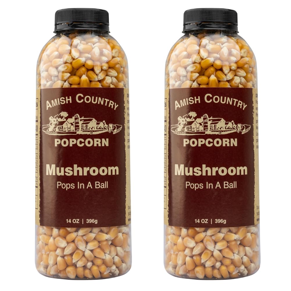 Amish Country Popcorn | 2-14 oz Bottles | Mushroom Popcorn Kernels | Old Fashioned, Non-GMO and Gluten Free (2-14 oz Bottles)