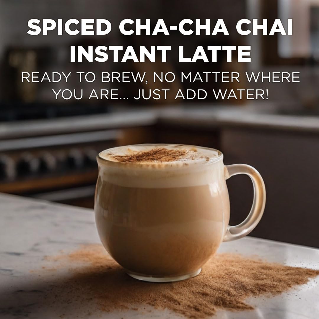 Maud's Spiced Chai Tea Latte Instant Packets, 16 ct, 100% Gourmet Blended Tea Leaves, Instant Hot or Iced Chai Tea Latte - Just add water