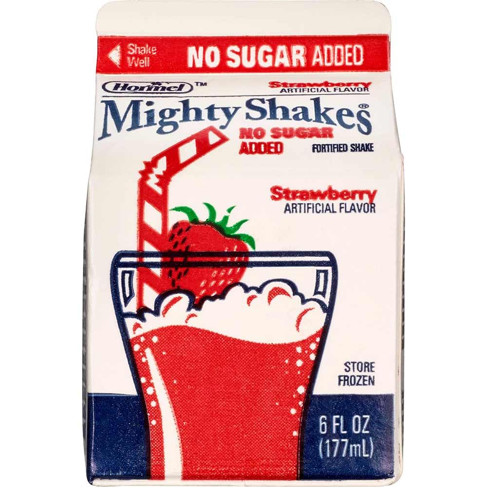 MightyShakes Reduced Sugar Shake Beverage (6 oz Pack of 50, Strawberry)