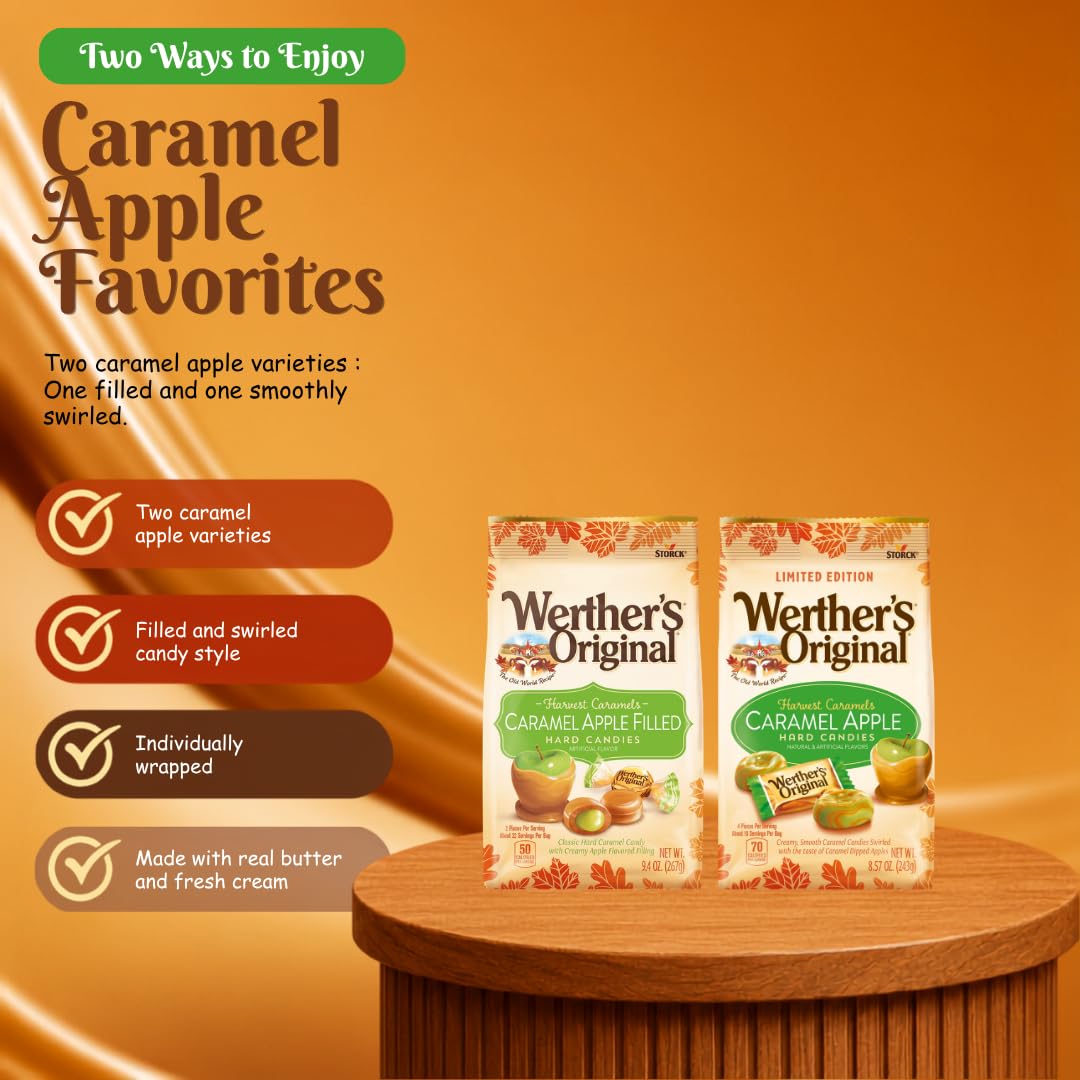 Werther's Original Harvest Caramels 2-Pack Bundle