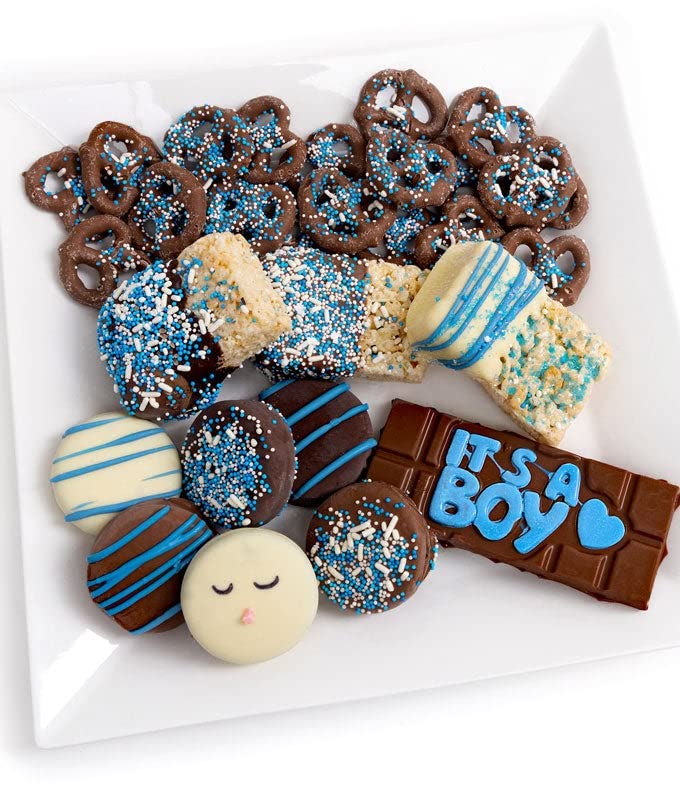 From You Flowers - Baby Boy Belgian Chocolate Covered Treat Sampler