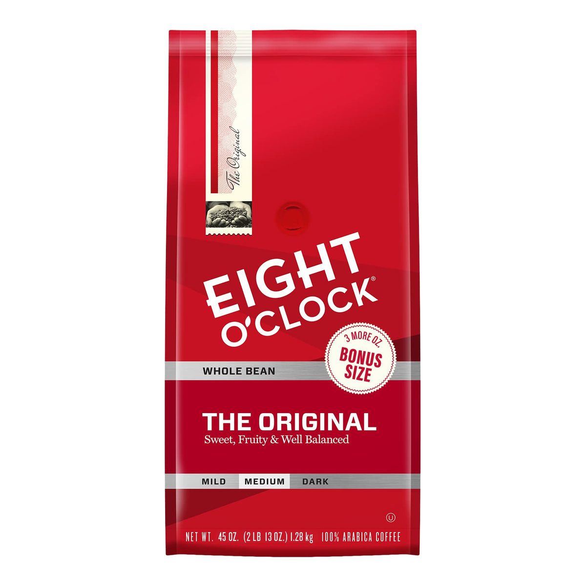 Eight O'Clock Coffee, Original, Whole Bean, 45 Ounce