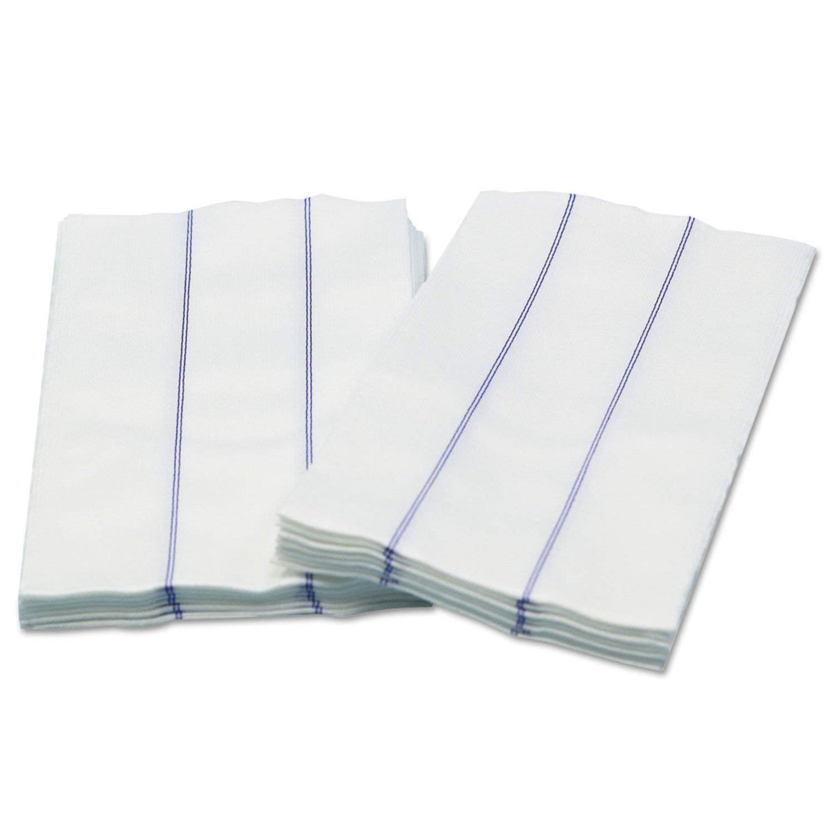 Busboy+Linen+Replacement+Towels%2c+White%2fBlue%2c+13+x+24%2c+1%2f4+Fold%2c+72%2fCarton
