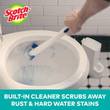 Scotch-Brite Disposable Toilet Scrubber Starter Kit, Disposable Refills with Built-In Bleach Alternative, Includes 1 Handle, Storage Caddy and 5
