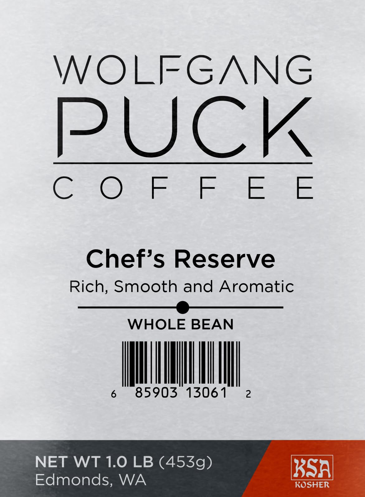 Wolfgang Puck Coffee Chef's Reserve, Whole Bean, 6 x 1lb. (013861)