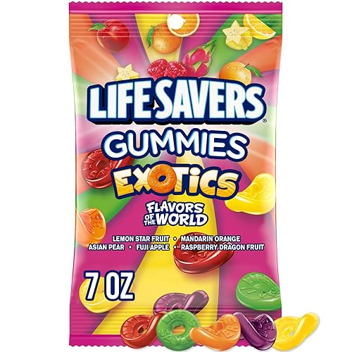 LIFE SAVERS Exotics Gummy Candy, 7 oz Bag