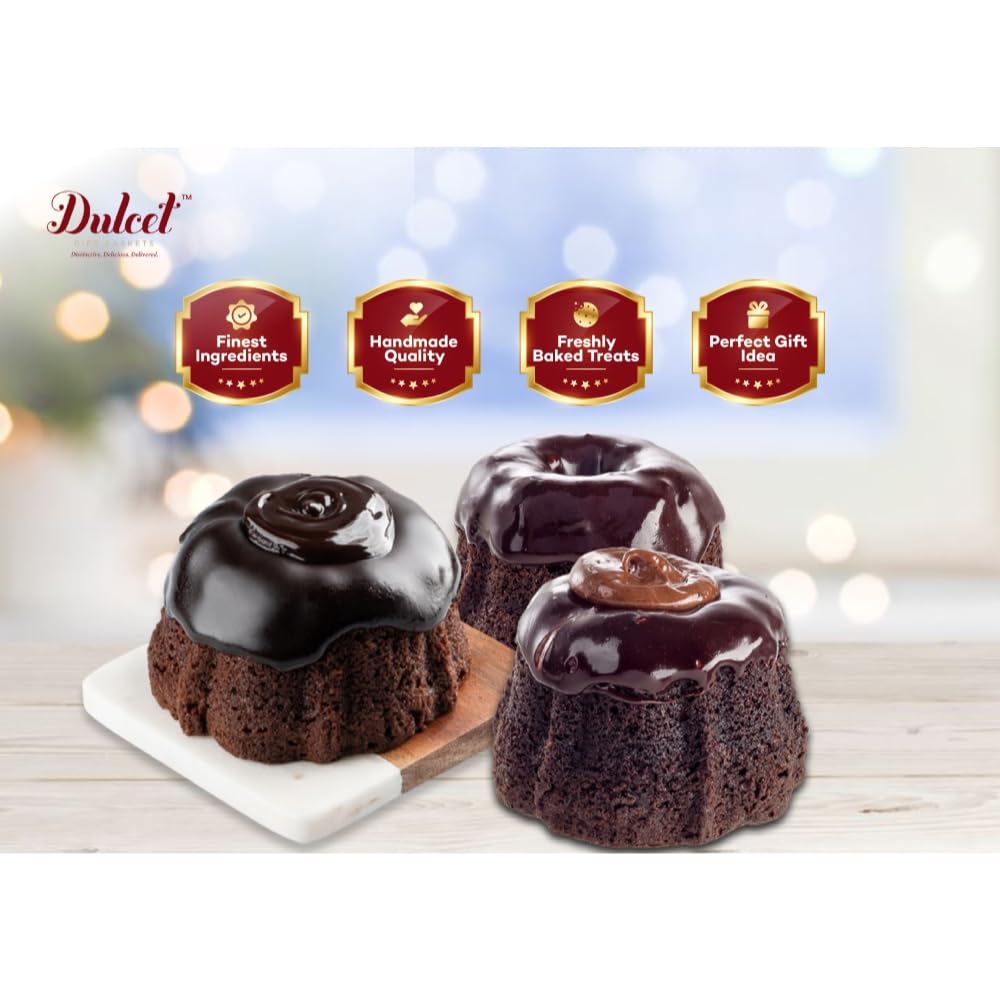 Dulcet Happy Birthday Gift Basket-Chocolae Bundt, Walnut Brownies,Chocolate Chip Fudge,Chocolate Chip Cookies,Assorted Rugelach. Birthday Candles!