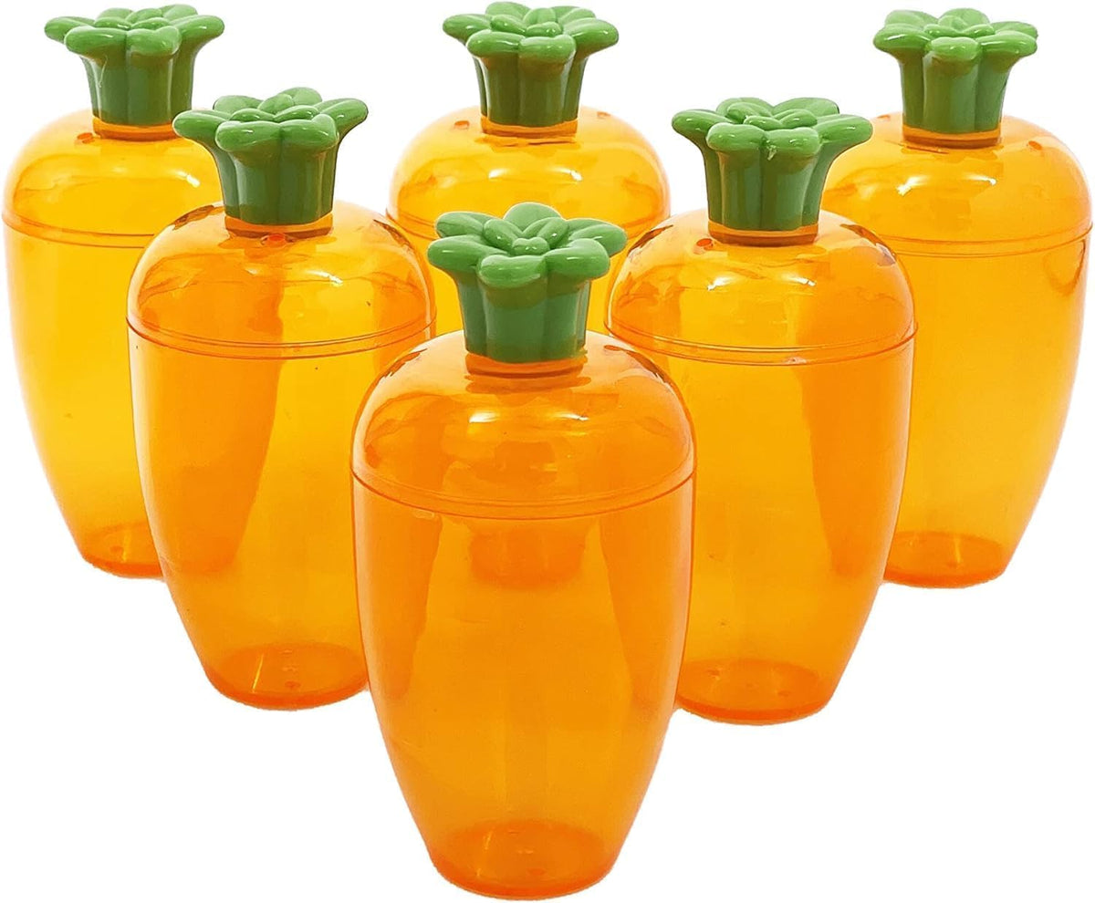 The Dreidel Company Fillable Easter Carrots Containers, Bright Orange Plastic Carrot, Perfect for Easter Hunt, Surprise 5.5" Inch Carrots (96 Pack)