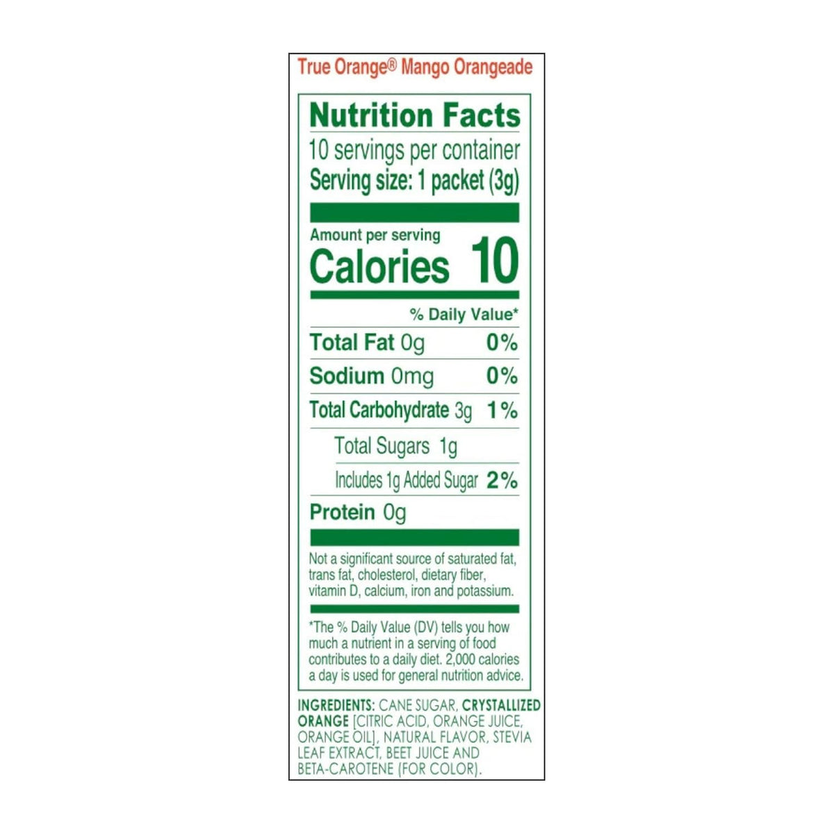 True Orange, Mango Orange Drink Mix, 10-count (Pack of 4)