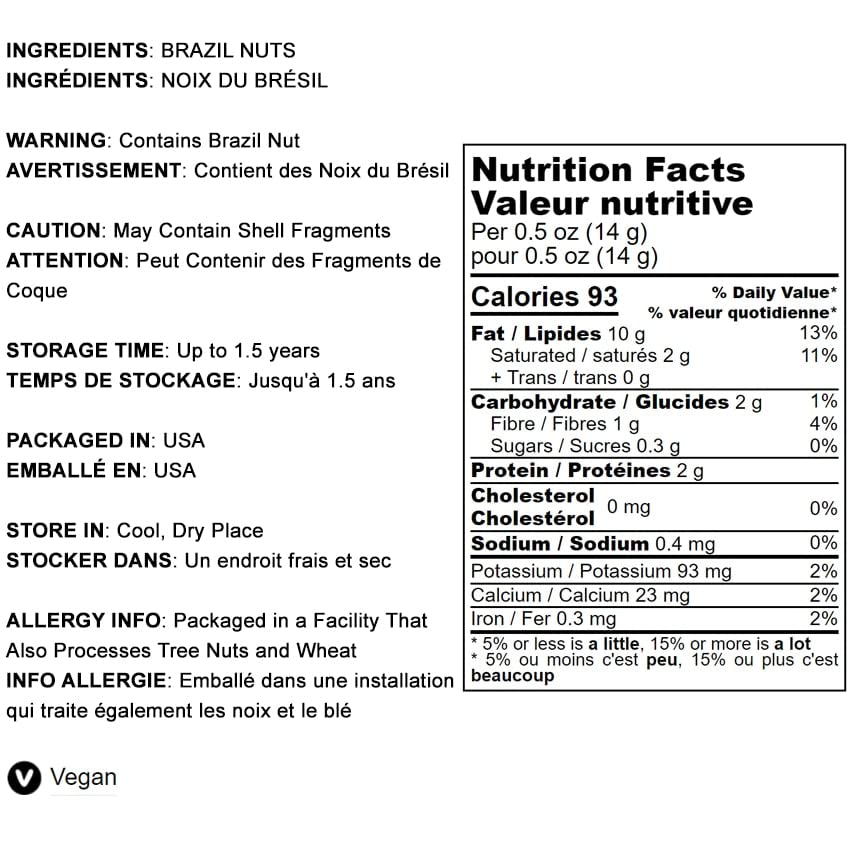 Food to Live Dry Roasted Brazil Nuts, 4 Pounds - Unsalted, Whole, Oven Roasted Brazilian Nuts, No Oil Added, Shelled, Vegan, Kosher, Bulk. Good Source