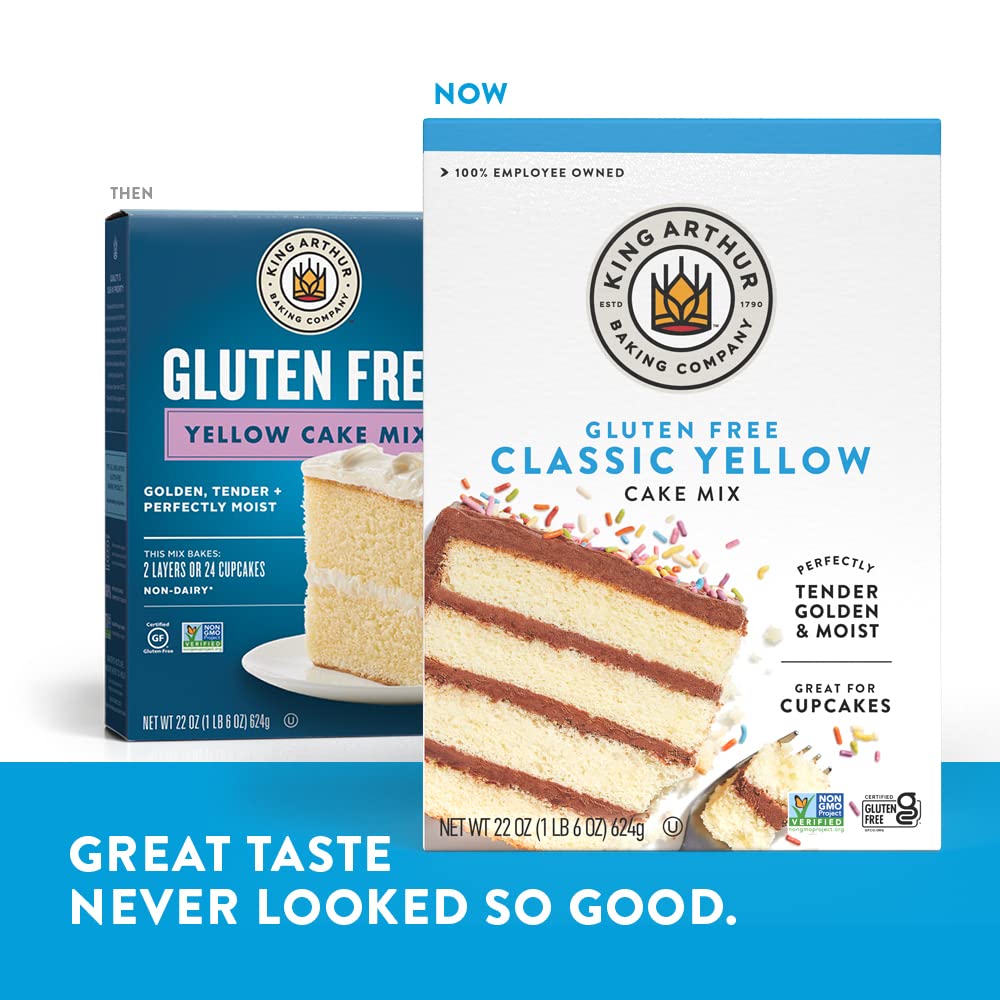 King Arthur, Gluten-Free Yellow Cake Mix, Gluten-Free, Non-GMO Project Verified, Certified Kosher, Non-Dairy, 22 Oz