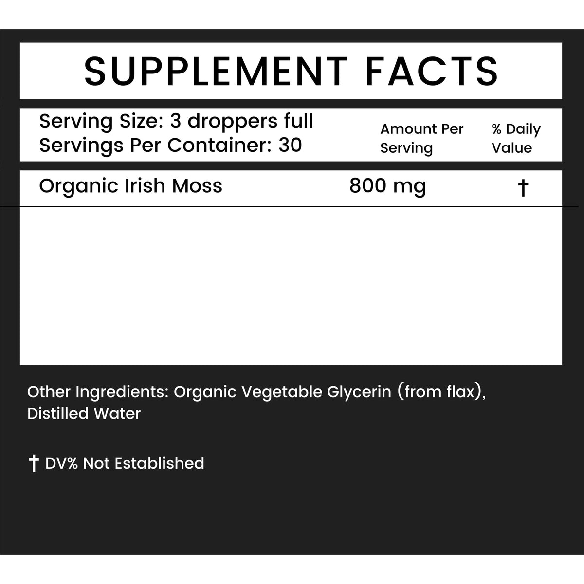 Organic Irish Moss - 2 oz in Glass Bottle - Khroma Herbal Products - Organic Sea Moss