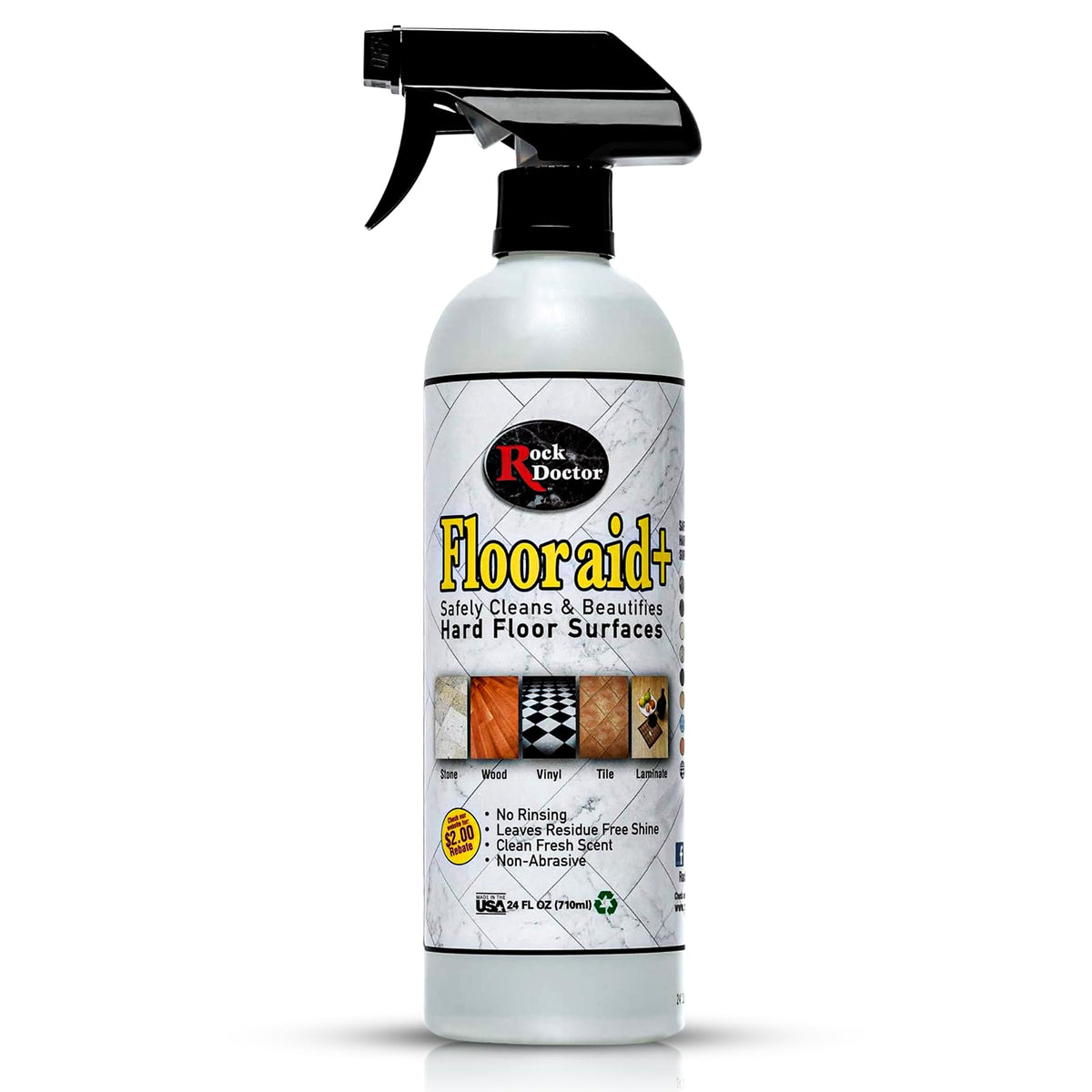 Flooraid+ Hard Floor Cleaner, Multi-Surface Formula for Tile, Stone, Laminate, and Granite, 24 oz, Cleaning 1 Pk