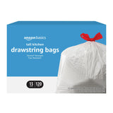 Amazon Basics Flextra Tall Kitchen Drawstring Trash Bags, 13 Gallon, 120 Count