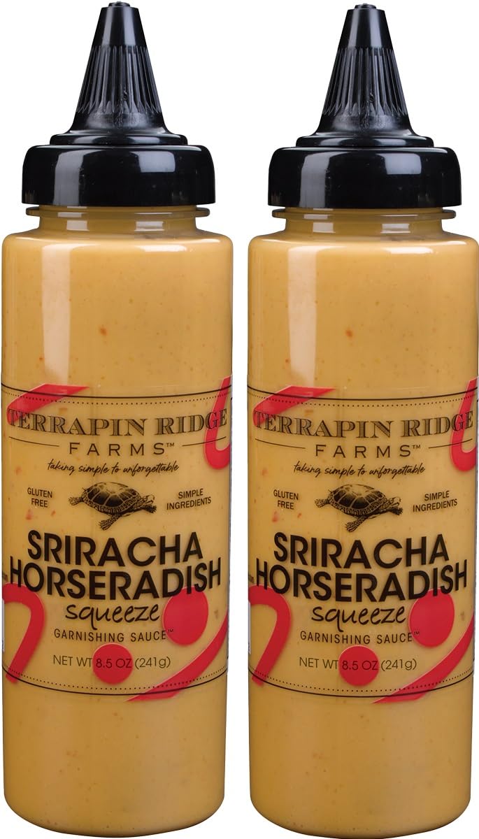Terrapin Ridge Farms Sriracha Horseradish Garnishing Sauce - Two 8.5 Ounce Squeeze Bottles