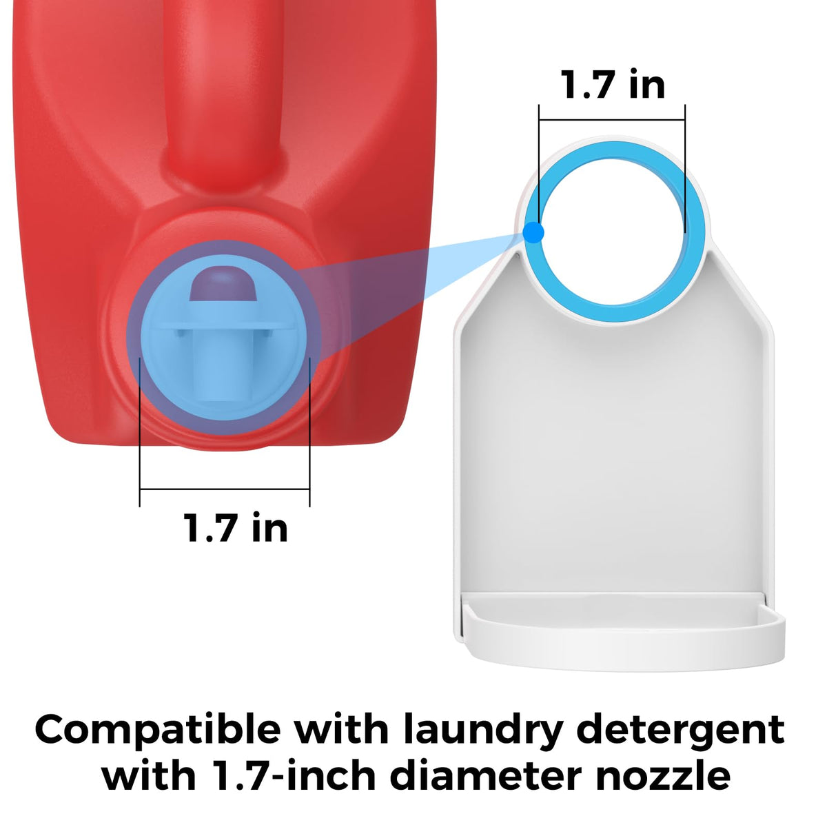 KERZEAT Laundry Detergent Dispenser Cup Holder & Nozzle Force-Saving Switch, Drip Catcher, Soap Dispenser, Room Organization and Storage