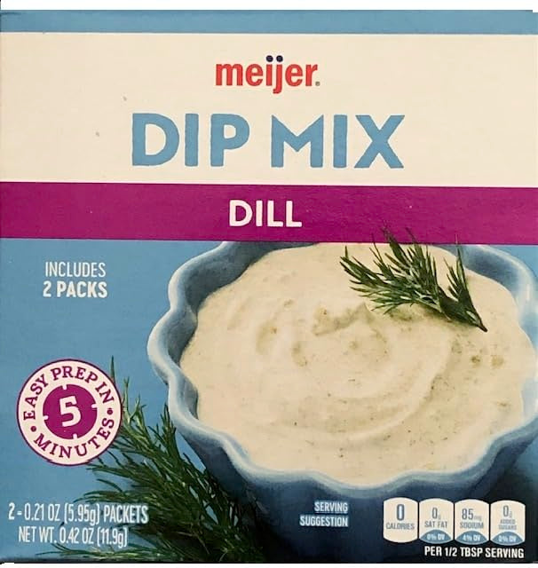 Meijer DILL Dip Mix 2 Packets Included 5 Minute Prep