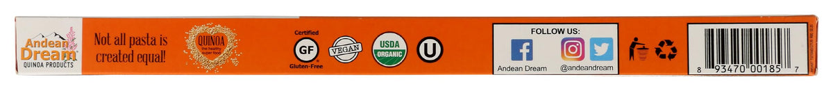 ANDEAN DREAM Organic Spaghetti with Turmeric, 8 OZ