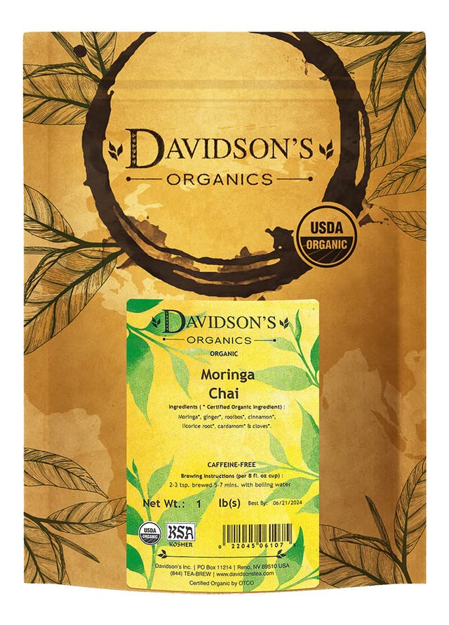 Davidson's Organics, Moringa Chai, Loose Leaf Tea, 16-Ounce Bag