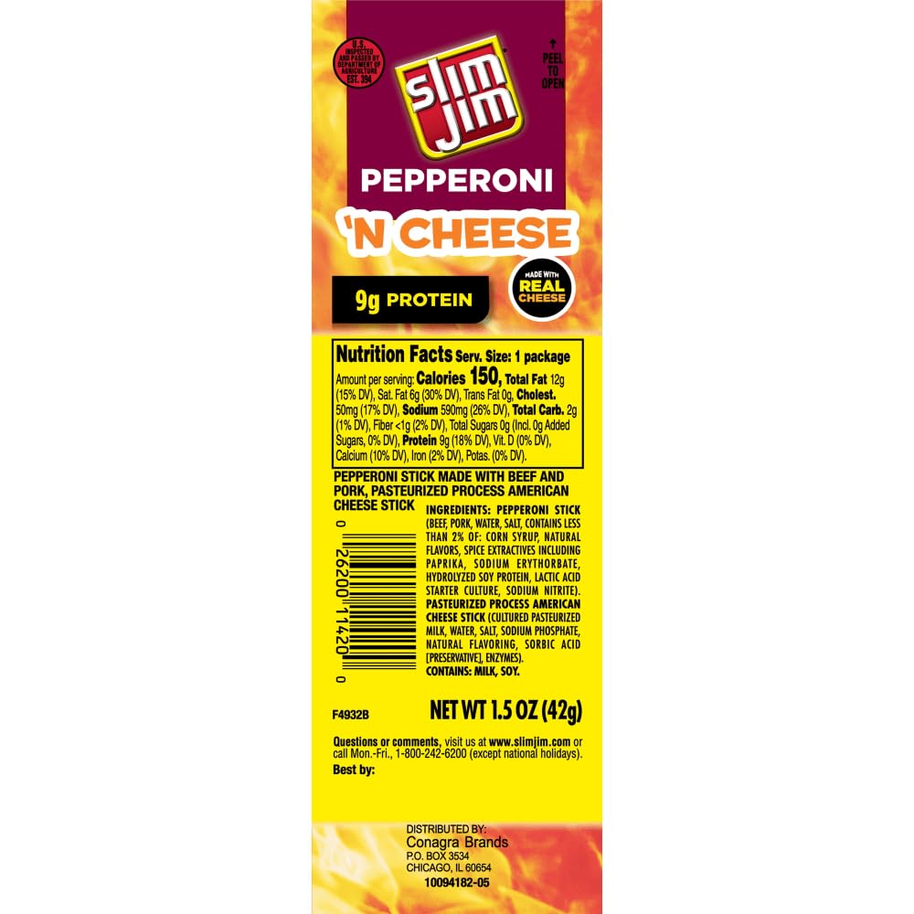 Slim Jim Pepperoni'n Cheese Stick 18ct Box