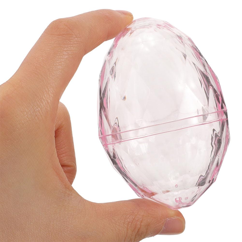 JECOMPRIS 24pcs Plastic Fillable Eggs: 5. 5x8cm Clear Egg Shaped Box for Candy - Easter Containers for Spring Easter Hunt(transparent-pink)