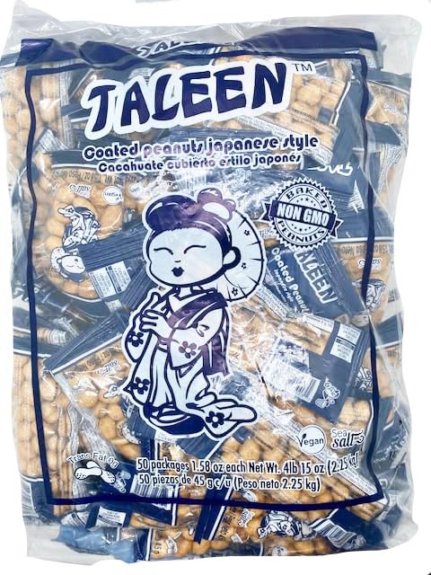Taleen Japanese Style Roasted Peanuts 4.96lb 50ct 1.58oz bags