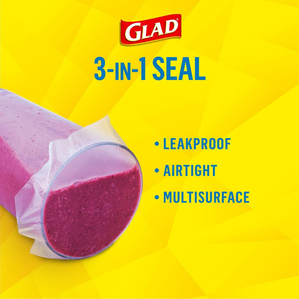Glad Press'N Seal Multi Purpose Sealing Wrap - Leakproof, Airthight & Multisurface - 2 x 140Sq. Ft
