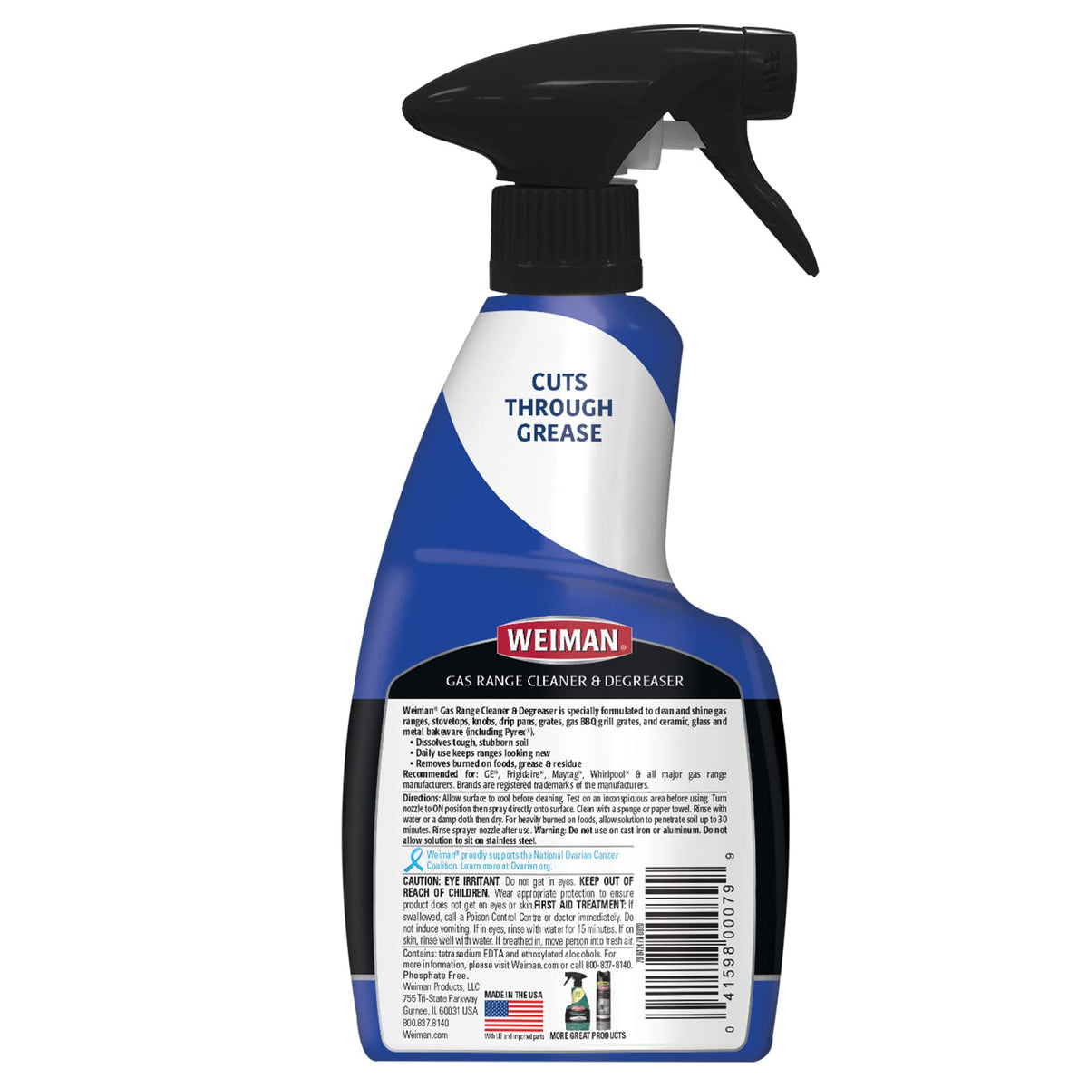 Weiman Gas Range Cleaner and Degreaser, Single, Lemon, 1 Count