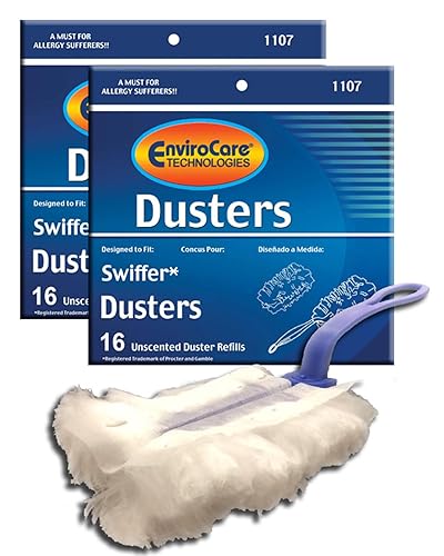 EnviroCare Microfiber Duster Refill Designed to Fit Swiffer Unscented Multi-Surface Dusters 32 Pack