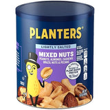 PLANTERS Lightly Salted Mix Nuts, Party Snacks, Plant-Based Protein, 15 Oz Canister
