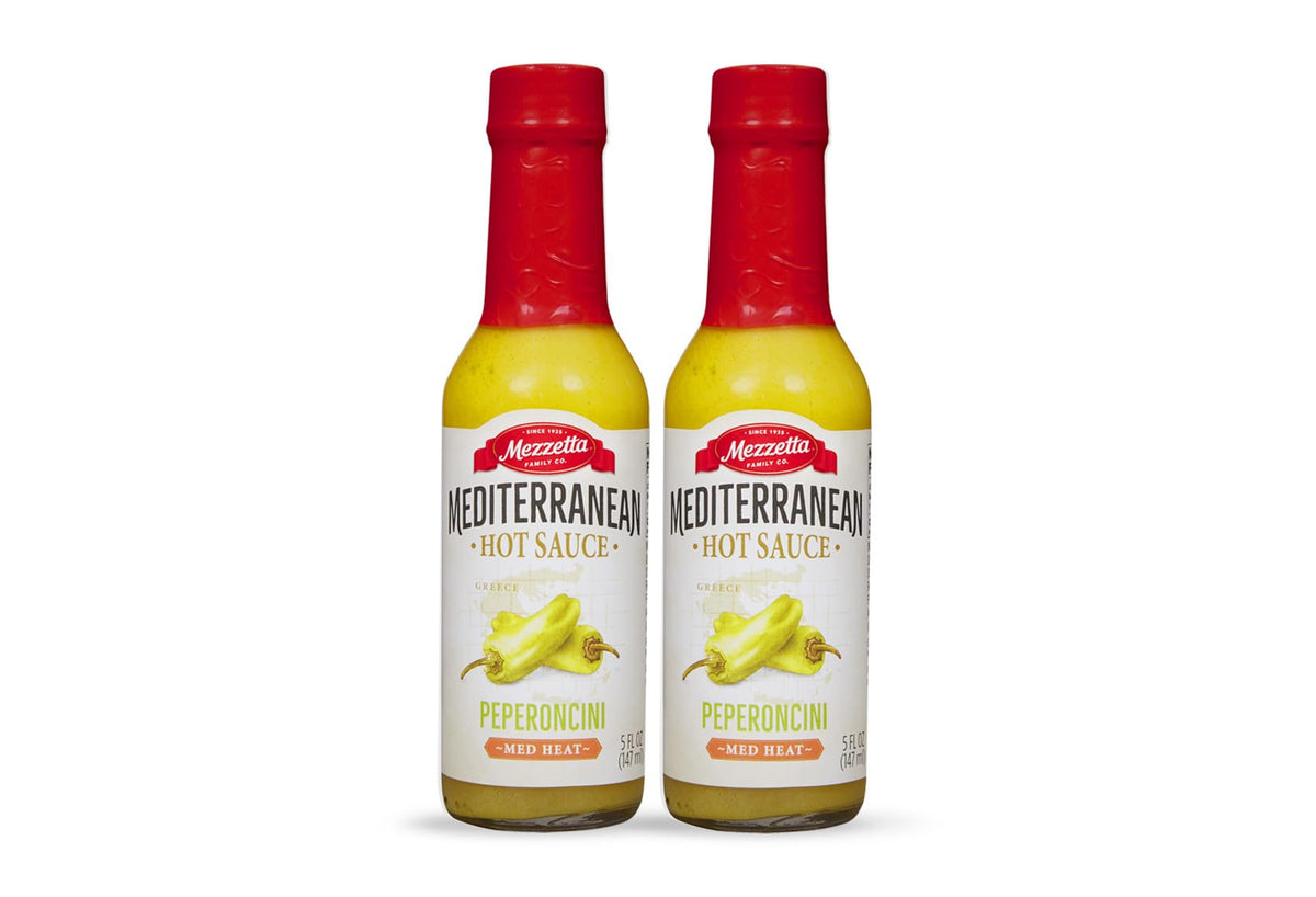 Mezzetta Peperoncini Sauce - Mediterranean Hot Sauce for Chicken, Grilled Veggies, Pizza, Pastas - Medium Heat - Non-GMO & Gluten Free - 5 Oz - Pack